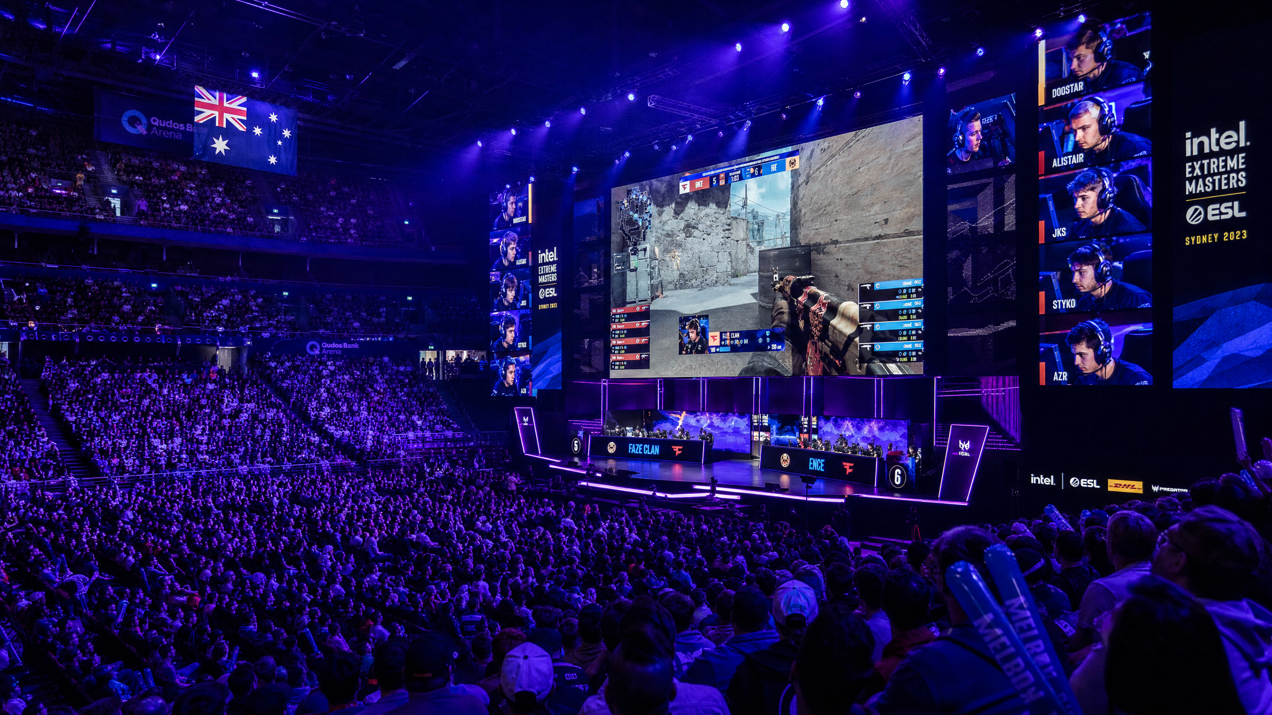 ESL Pro League Sydney — packed arena with Australian flag