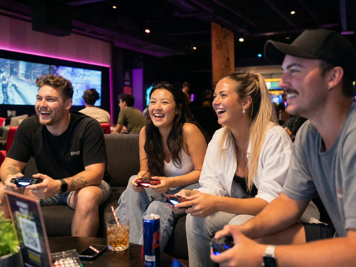 Team enjoying social gaming